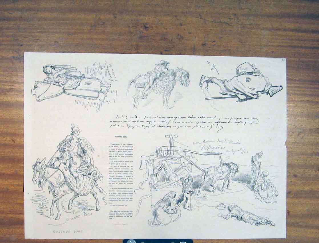 Original Old Antique Print Chromolithographs Gustave Dore Fine Art