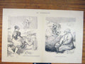 Original Old Vintage Print Normandie French Art Sketching C1930 Art 20th Century