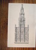 Original Old Antique Print Sculpture C1858 Belgique France Fine Art Victorian