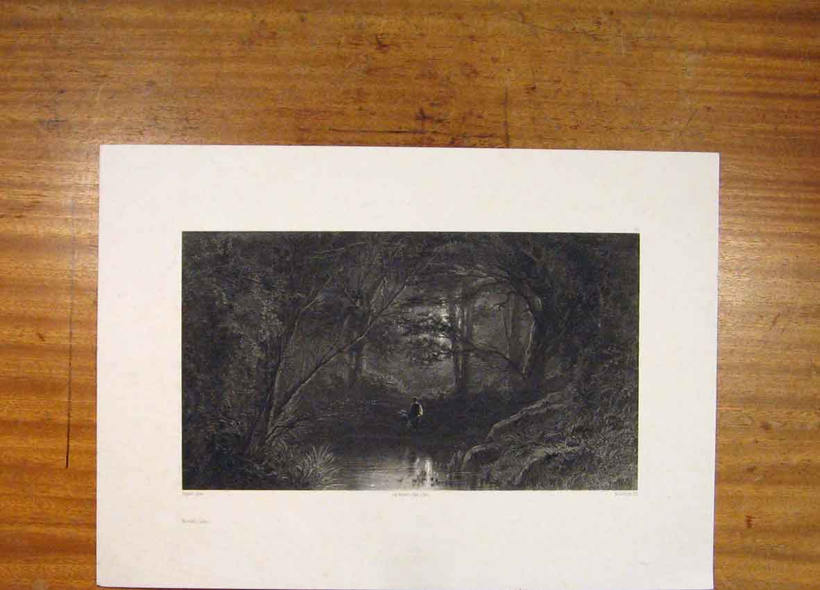 Original Old Antique Print Morestel Isere Appain Pinx Fine Art C1851 Victorian