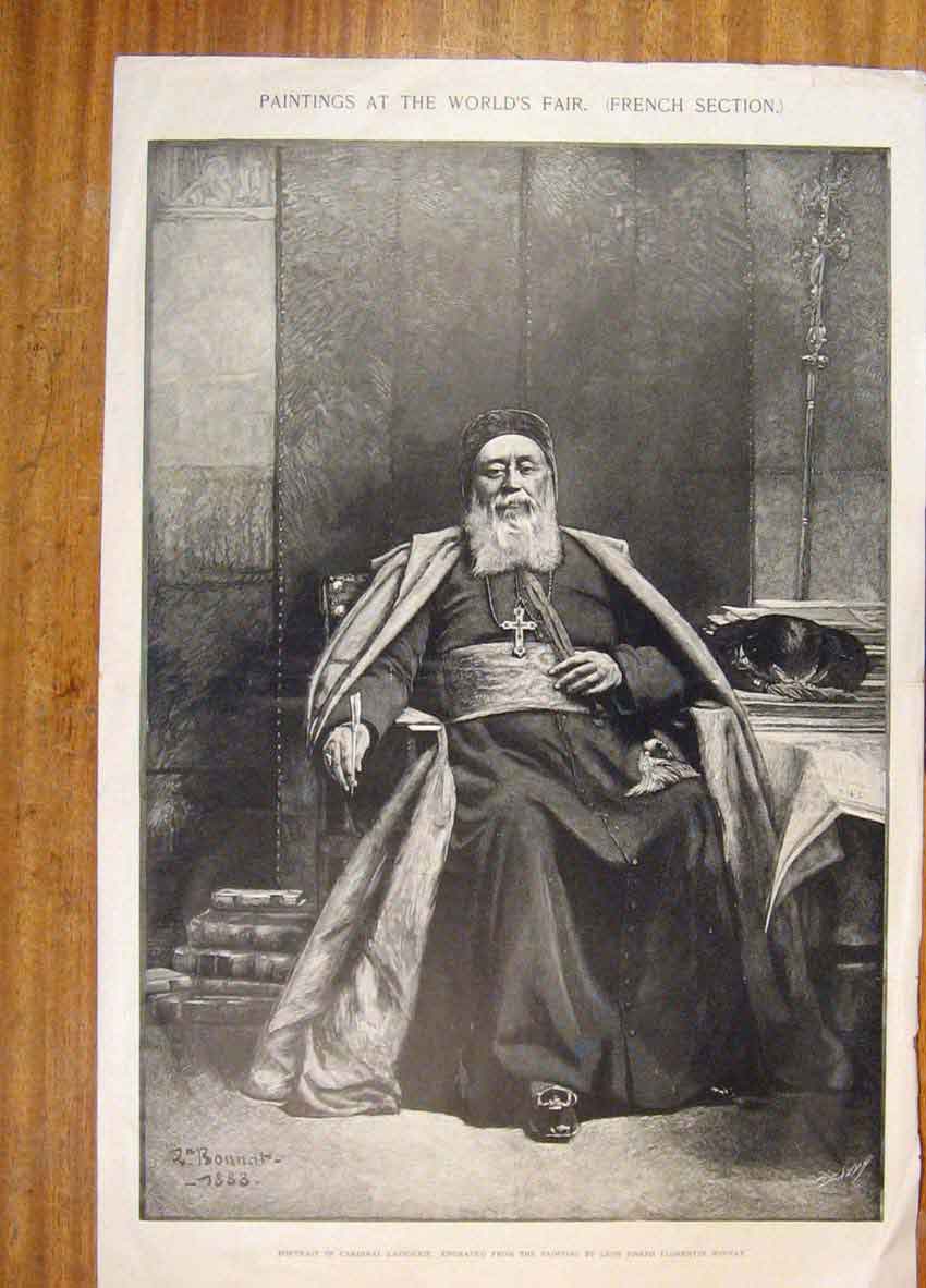 Old Antique Print Paintings Worlds Fair French Portrait Lavigerie Bonnat