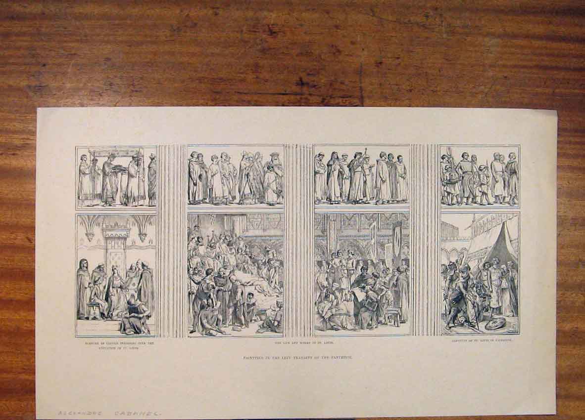 Original Old Antique Print Francois Millet C1815 Sketch Duck Sail Boat 19th
