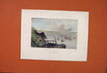 Original Old Antique Print Hand Colored New York Bay Sail Boat Lake