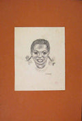 Original Old Antique Print Ninny Portrait Fine Art Sketch Drawing 20th Century