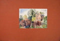 Original Old Antique Print Hawthorndeu Rossleu Fine Art Color Paiting