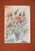 Original Old Antique Print Bunch Flowers Painting Color Fine Art Boquet