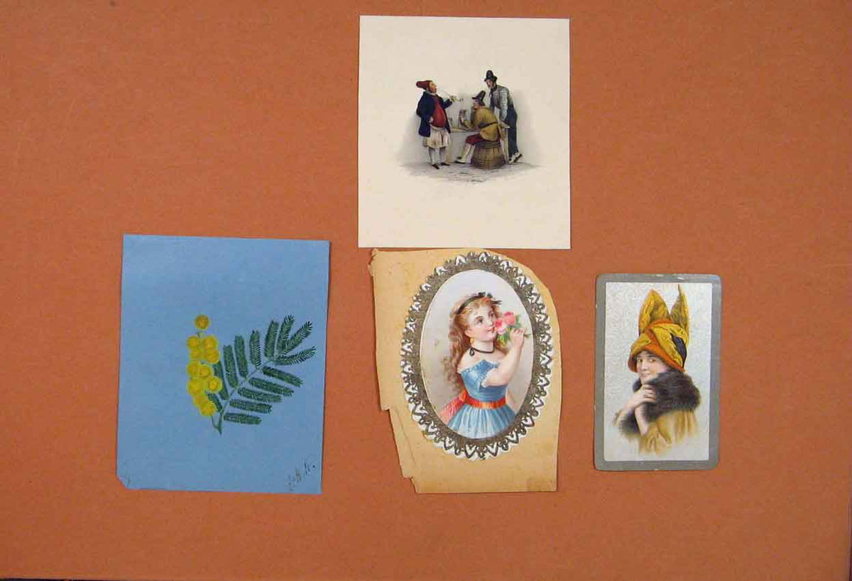Original Old Antique Print Scrapbook Cuttings Fine Art Color Clips