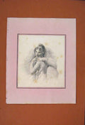Original Old Antique Print Aseanius Drawing Portrait Fine Art C1881 Victorian
