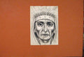 Original Old Antique Print Chinese Mask Hagoday Sanctuary Knokker Dorset Ooser