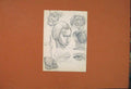 Original Old Antique Print Cat Felin Pet Animal Femal Lady Sketch Eye Fine Art