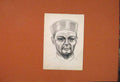 Original Old Antique Print Portrait Face Man Sketch Pencil Drawing Art Victorian
