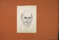Original Old Antique Print Priest Drawing Pencil Sketch Fine Art