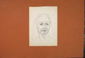 Original Old Antique Print Nun Sketch Facial Drawing Fine Art Picture