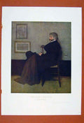 Original Old Antique Print Mcneill Whistler Thomas Carlye Portrait Britsh