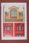 Original Old Antique Print Plate 86 Combinations Brick Work Large Window