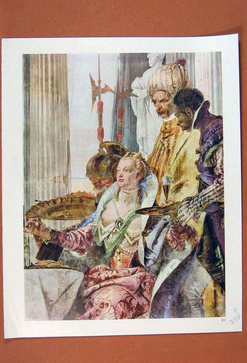 Original Old Antique Print Portrait Man Robe Color Fine Art Painting