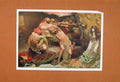 Original Old Antique Print Fine Art Mystical Painting Battle Fight Victorian