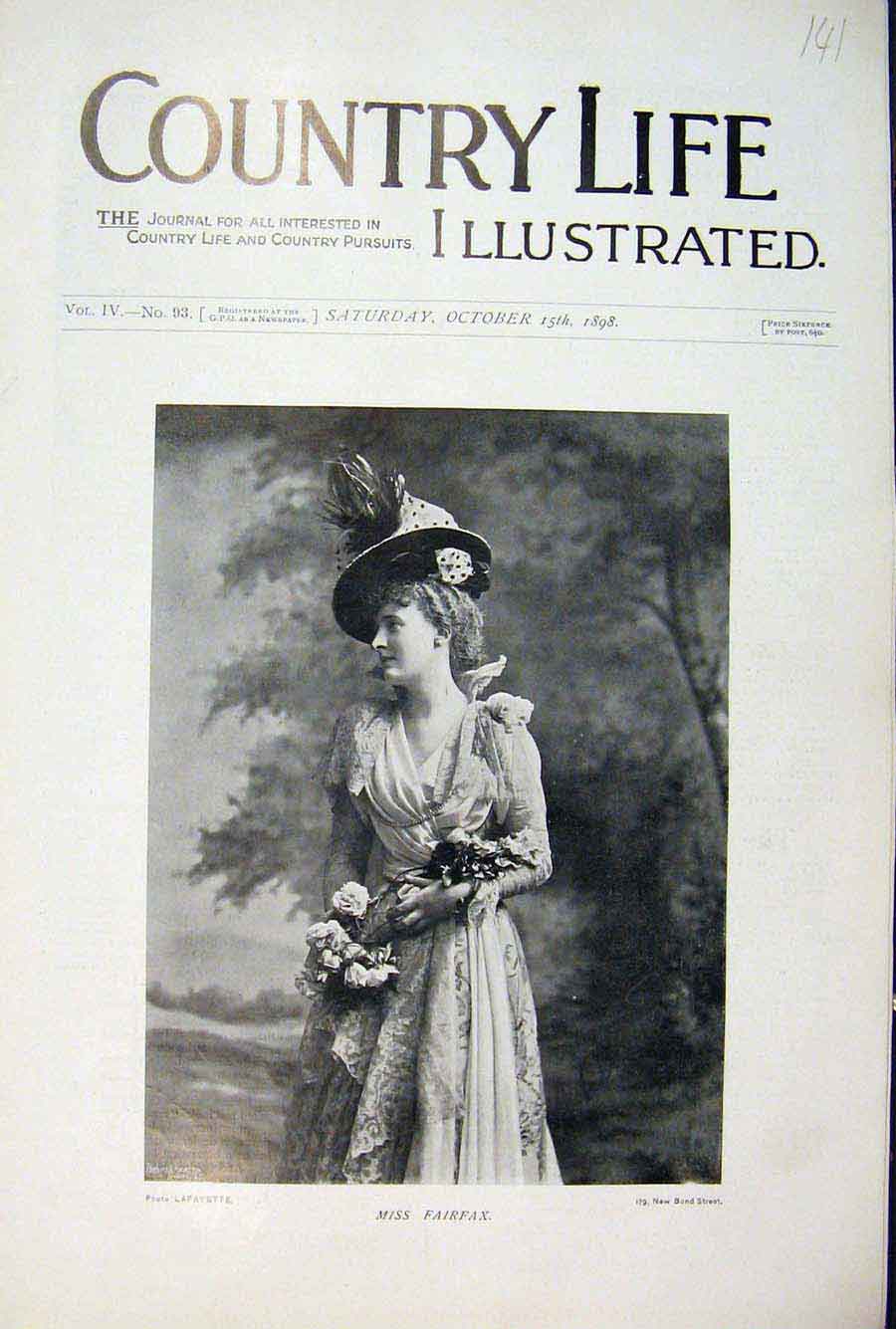 Original Old Antique Print Country Life Approx. 40 Pictures October 15Th 1898
