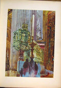 Original Old Antique Print Baroque Pulpit Made In Tacali Mexico Cathedral