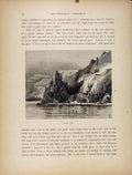 Original Old Antique Print Rooster Rock Fine Art Wood Engraving 20th Century