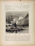 Original Old Antique Print Salmon Falls Wood Engraving Fine Art 1872 Victorian