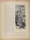 Original Old Antique Print Mauch Chunk Highway Wood Engraving