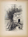 Original Old Antique Print Mill Reems Creek Fine Art Water Fall River