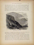 Original Old Antique Print White Mountains Elephant Head Gate Crawford Notch