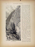 Original Old Antique Print Wood Engraving Cliffs Dismal Pool Art