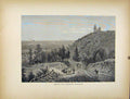 Original Old Antique Print Beacon Hill Neversink Highlands Fine Art