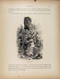 Original Old Antique Print Wood Engraving Chimney Rock Fine Art C1872 Victorian