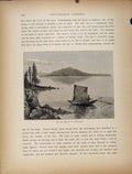 Original Old Antique Print First Boat Yellostone Fine Art Engravings