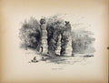Original Old Antique Print Natural Towers Balancing Stones Pillars