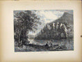 Original Old Antique Print Rainbow Arch River Mountain Fine Art