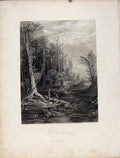 Original Old Antique Print Chickahominy Steel Engraving Fine Art