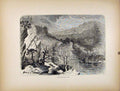 Original Old Antique Print Fine Art Petersburg Gap River Tribitory