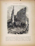 Original Old Antique Print C1872 Engraving Wood Art Karrs Pinnacles Victorian