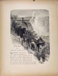 Original Old Antique Print Niagara Falls Wood Engraving Fine C1872 Victorian
