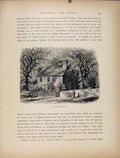 Original Old Antique Print Abbott House Fine Art Wood Engraving C1872 Victorian