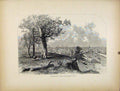 Original Old Antique Print Fine Art Cleveland Scrantons Hill
