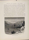 Original Old Antique Print Hudson North Peekshill Wood Engraving C1872 Victorian