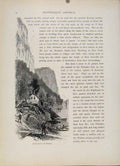 Original Old Antique Print Foot Palisades Wood Engraving Fine Art