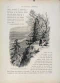 Original Old Antique Print Wood Engraving Connecticut Mount Holyoke