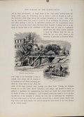 Original Old Antique Print Wood Engraving Whetstonebrook Brattleboro