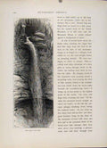 Original Old Antique Print Leap Falls Fine Art Wood Engraving C1872 Victorian