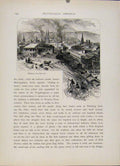 Original Old Antique Print Pittsburg Reservoir Fine Art Wood Engraving