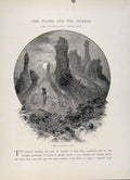 Original Old Antique Print Sierra Plains Witches Rocks Weber Canon Engraved