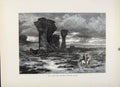 Original Old Antique Print Dail Rock Red Buttes Laramie Plains Engraving