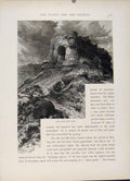 Original Old Antique Print Plain Sierra Castle Rock Echo Canon Engraving