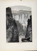 Original Old Antique Print Palisade Canon Wood Engraving C1872 Art Victorian